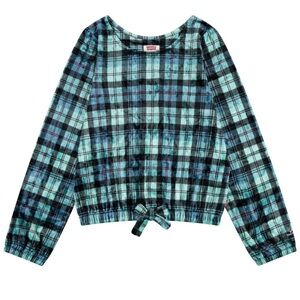 Levi's Blue and Black Plaid Long Sleeve Shirt